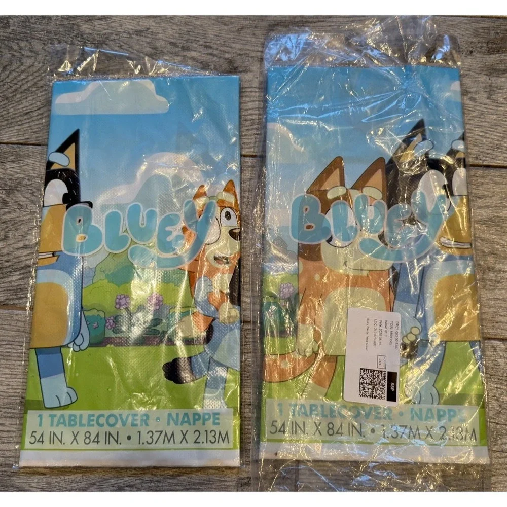 Bluey Plastic Table Covers Set of 2 Tablecovers 54‎ x 84 NWT Dog Birthday Party